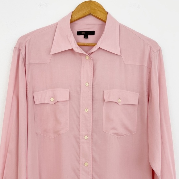 Frye Addie Pink Western Button Down Shirt Size Large - Picture 3 of 14